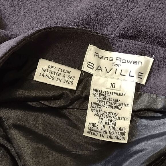 Vintage Rena Rowan for Saville Long Dk Gray Pencil Skirt w/ Front Slit Sz 10 - Picture 4 of 5